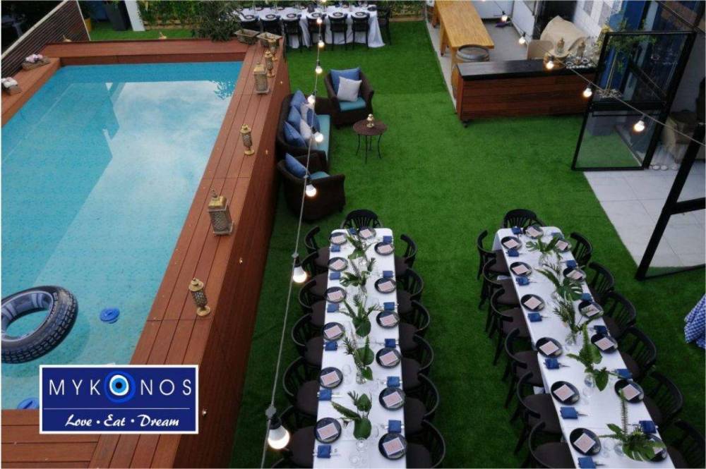 109536 חצר ובריכה, מיקונוס ריזורט אירועים, וילה  בראשון לציון וילות - Vila 4 U