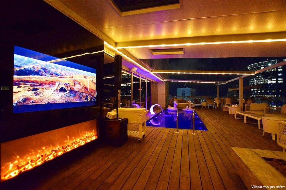 139556 המתחם בלילה, מתחם שמיים, וילה  ברמת גן וילות - Vila 4 U